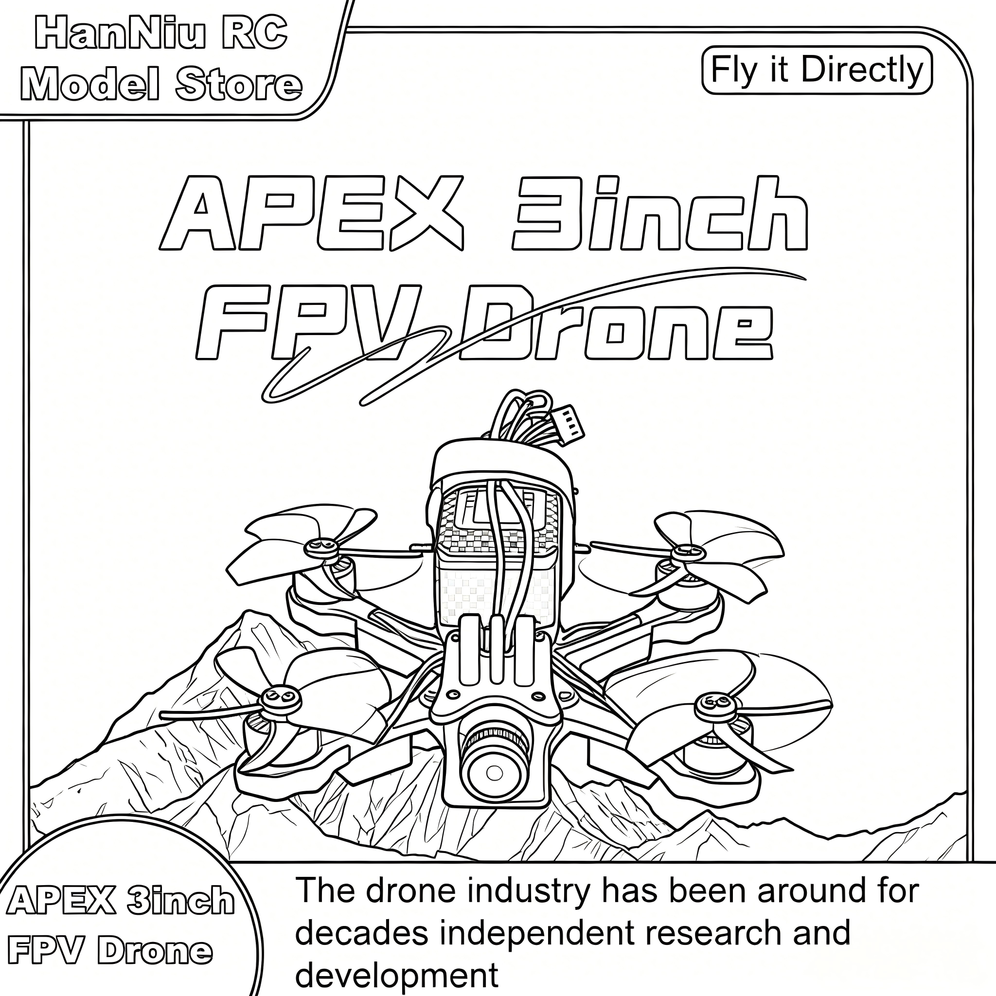 B-CUBE APEX 3inch FPV Drone Fr - Drone Kit Octocopter ulasan dan harga